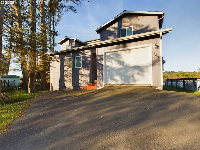 exterior space featuring a garage