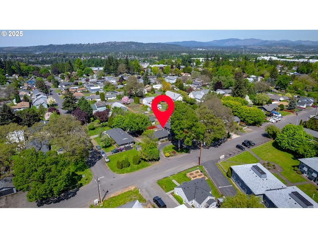 aerial view with a residential view and a mountain view