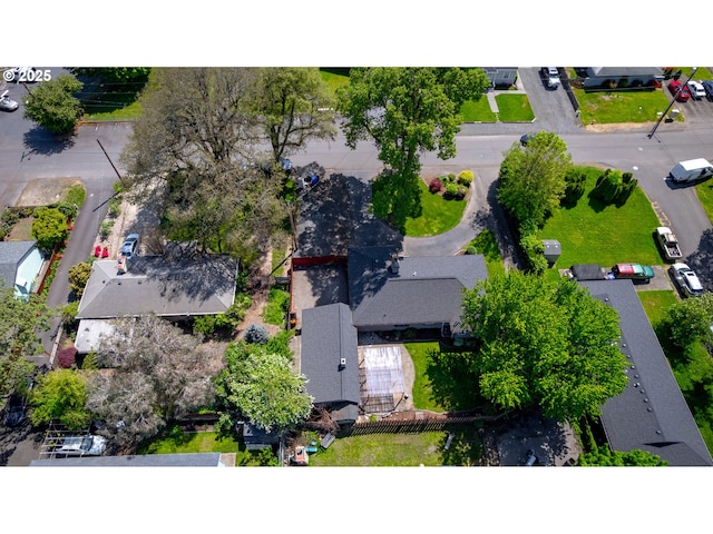 aerial view with a residential view