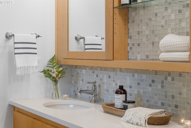 1281 NE Zachary St, Hillsboro, OR 97124 - bathroom with vanity and decorative backsplash