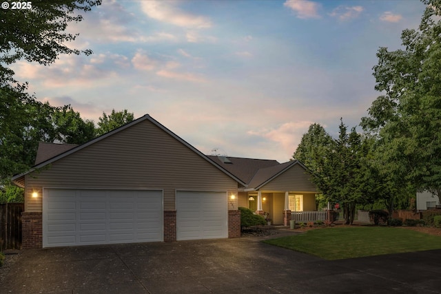 1281 NE Zachary St, Hillsboro, OR 97124 - view of front of house featuring brick siding, concrete driveway, a porch, and an attached garage