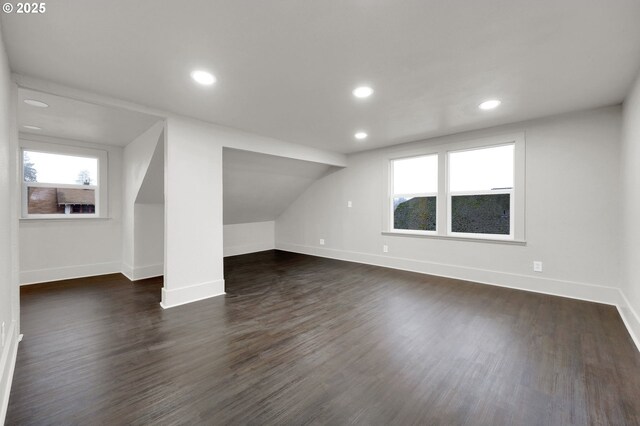 311 N 9th St, Cottage Grove, OR 97424 - bonus room featuring dark wood-type flooring, recessed lighting, and lofted ceiling