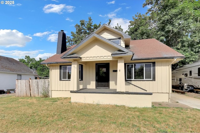 311 N 9th St, Cottage Grove, OR 97424 - bungalow-style home with a chimney, board and batten siding, and roof with shingles