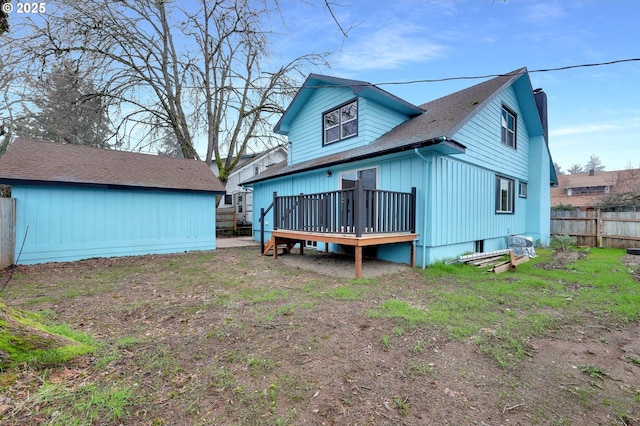 311 N 9th St, Cottage Grove, OR 97424 - rear view of house with a wooden deck