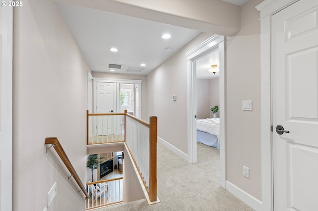 3301 Parker Ln, Springfield, OR 97477 - corridor with an upstairs landing, carpet, and recessed lighting