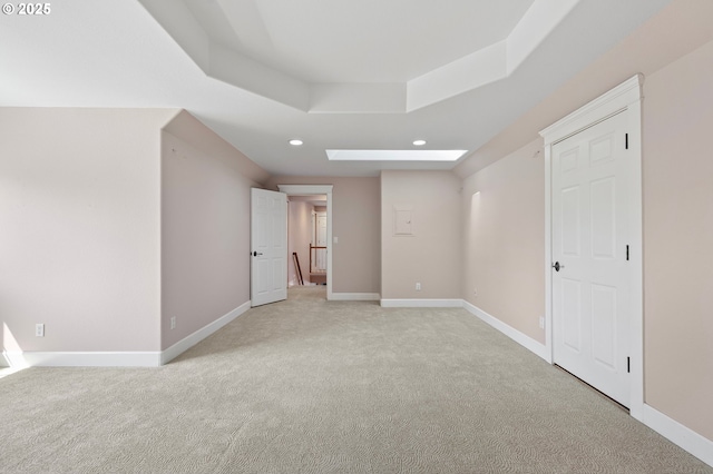 3301 Parker Ln, Springfield, OR 97477 - unfurnished bedroom with light colored carpet, recessed lighting, and a tray ceiling