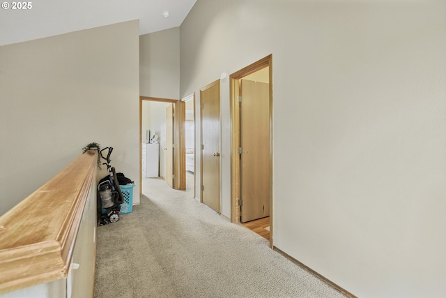 4118/4120 S E St, Springfield, OR 97478 - hallway with carpet floors and vaulted ceiling