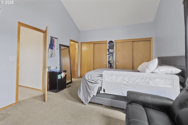 4118/4120 S E St, Springfield, OR 97478 - carpeted bedroom with lofted ceiling and two closets