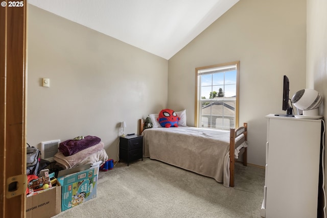 4118/4120 S E St, Springfield, OR 97478 - bedroom featuring carpet floors and high vaulted ceiling