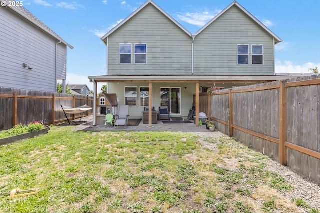 4118/4120 S E St, Springfield, OR 97478 - rear view of property with a fenced backyard and a patio
