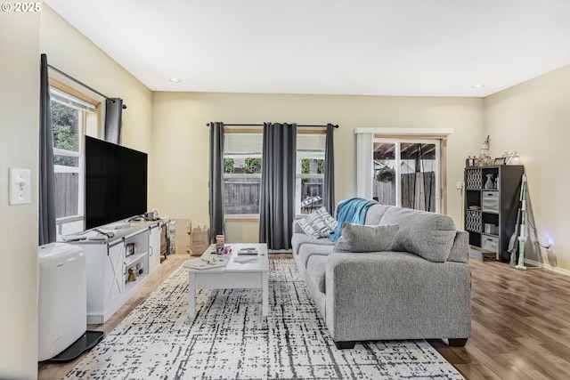 4118/4120 S E St, Springfield, OR 97478 - living area with wood finished floors and recessed lighting