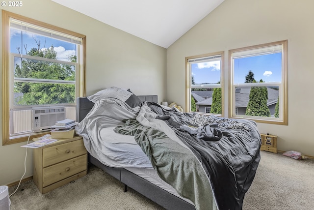 4118/4120 S E St, Springfield, OR 97478 - carpeted bedroom featuring vaulted ceiling and cooling unit
