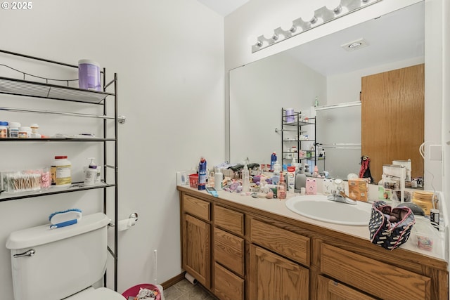 4118/4120 S E St, Springfield, OR 97478 - full bath with vanity, a shower with door, and tile patterned flooring