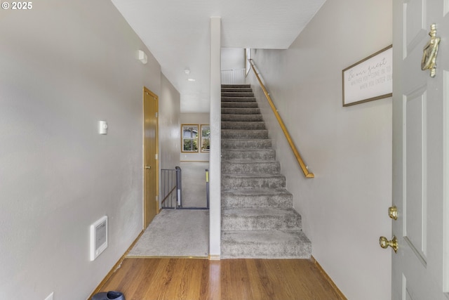 4118/4120 S E St, Springfield, OR 97478 - stairway with wood finished floors and baseboards
