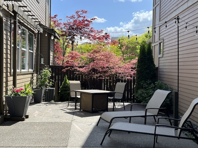 view of patio with outdoor dining area