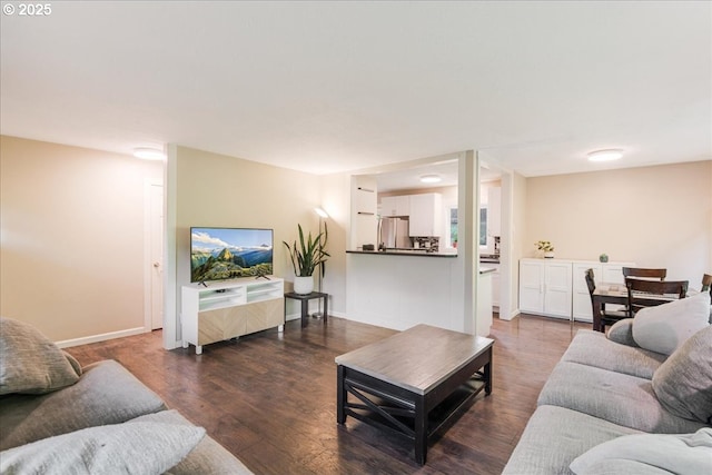 6926 SE Deardorff Rd, Portland, OR 97236 - living room with baseboards and dark wood-style floors