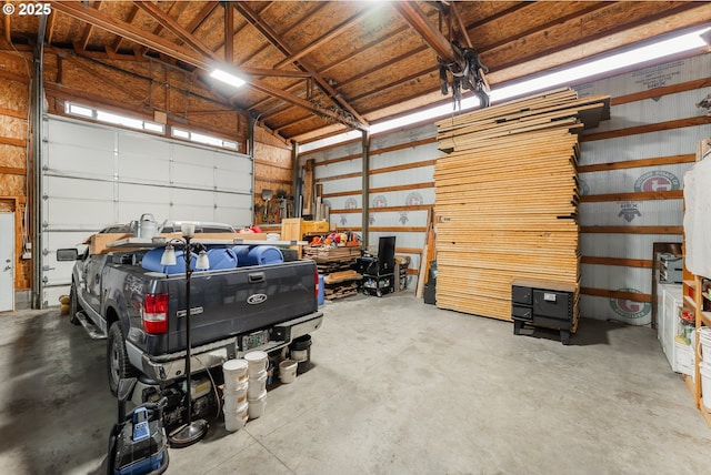 garage featuring metal wall