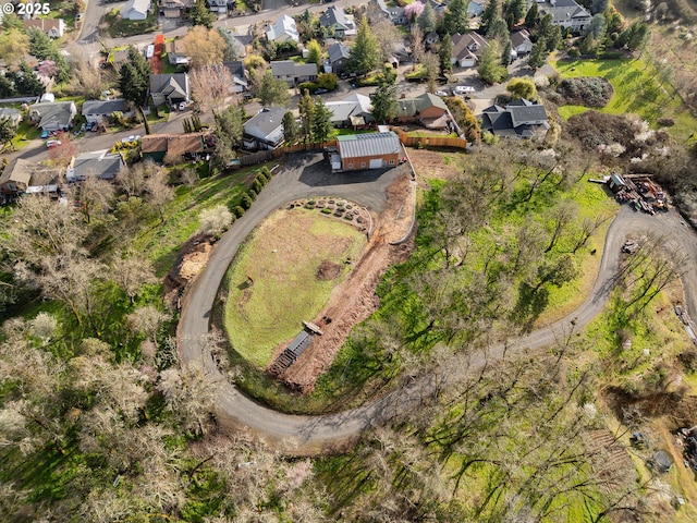 aerial view with a residential view