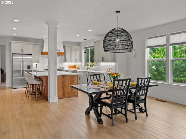 3595 Balm St S, Salem, OR 97302 - dining room with plenty of natural light, light wood-style flooring, and recessed lighting