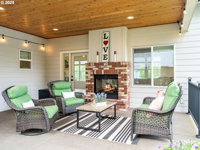 3595 Balm St S, Salem, OR 97302 - view of patio featuring an outdoor living space with a fireplace