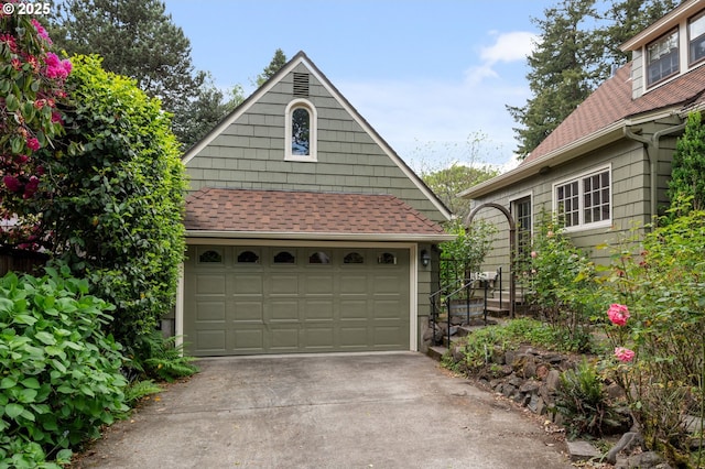 garage with driveway