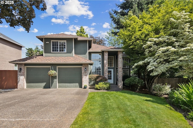 17958 Saint Clair Dr, Lake Oswego, OR 97034 - view of front of house with brick siding, concrete driveway, and roof with shingles