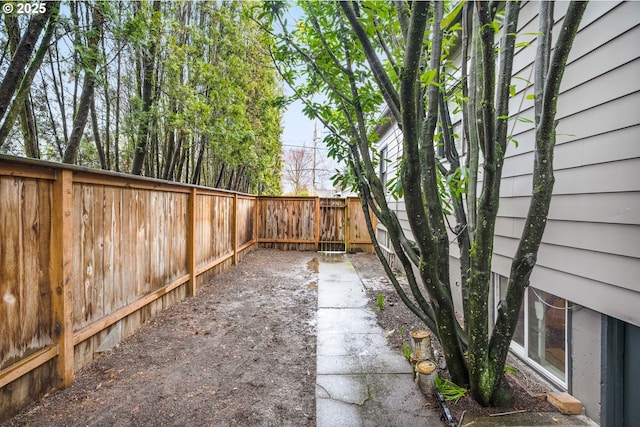 view of yard featuring fence