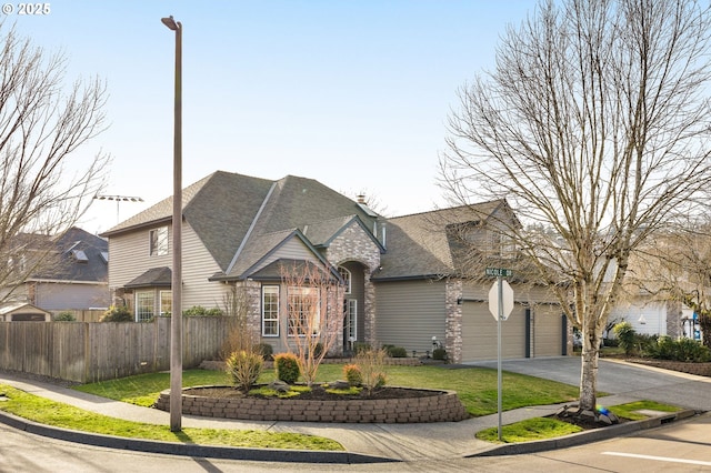 view of front of house with a garage