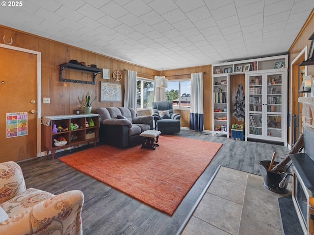 1749 NE 19th St, Lincoln City, OR 97367 - living area with wooden walls and wood finished floors