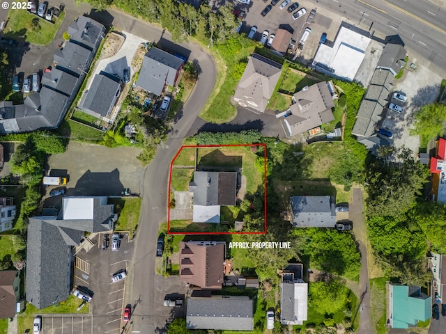 1749 NE 19th St, Lincoln City, OR 97367 - aerial view of residential area with property boundaries highlighted