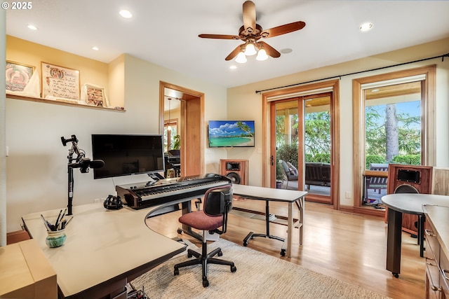 1209 NW 80th St, Vancouver, WA 98665 - office space featuring ceiling fan, recessed lighting, and light wood finished floors