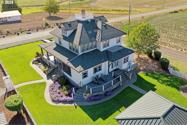 bird's eye view featuring a rural view