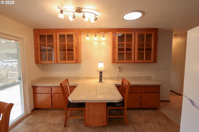 view of tiled dining area