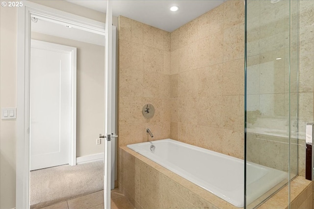 311 NW 12th Ave Unit 602, Portland, OR 97209 - bathroom with recessed lighting and tile patterned flooring