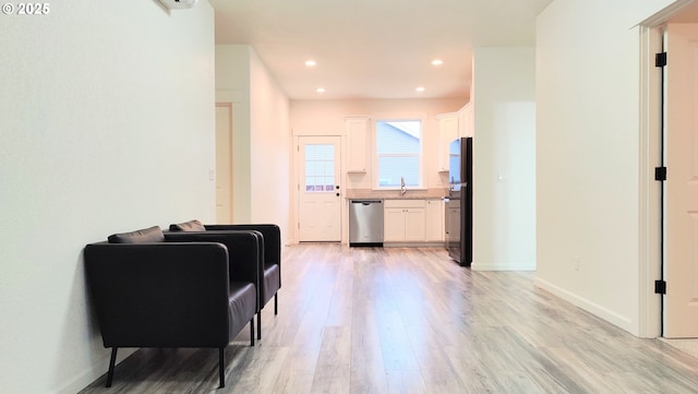 living room featuring light hardwood / wood-style floors