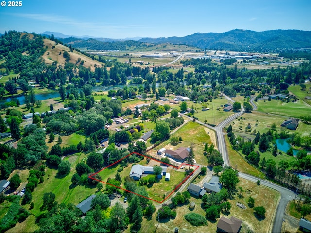 3034 Fisher Rd, Roseburg, OR 97471 - view of property location featuring property parcel outlined and a water and mountain view