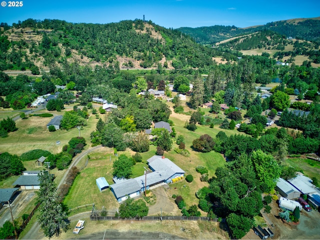 3034 Fisher Rd, Roseburg, OR 97471 - aerial view of property and surrounding area featuring a mountainous background