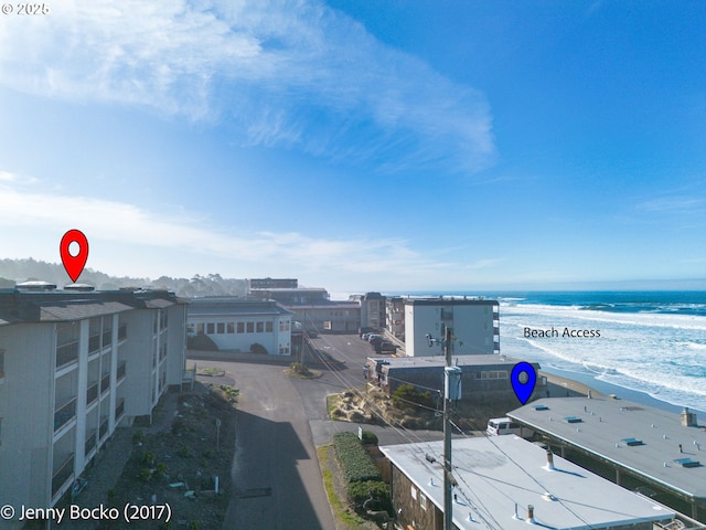 property view of water with a view of the beach