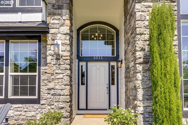 3011 Sabo Ln, West Linn, OR 97068 - view of exterior entry with stone siding