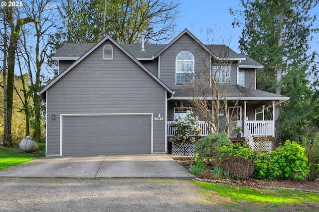 9435 SE 282nd Ave, Boring, OR 97009 - view of front of home with covered porch, concrete driveway, and a shingled roof