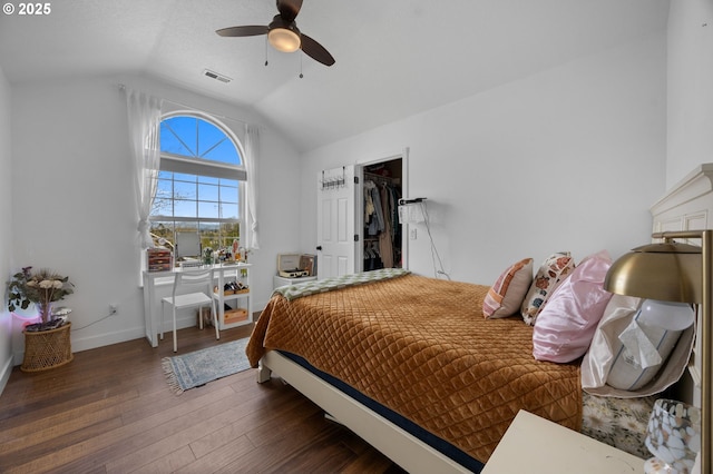 9435 SE 282nd Ave, Boring, OR 97009 - bedroom featuring lofted ceiling, wood finished floors, a ceiling fan, and a closet
