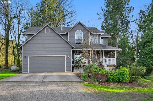 9435 SE 282nd Ave, Boring, OR 97009 - view of front of home featuring concrete driveway, a porch, and a shingled roof