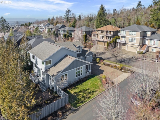 bird's eye view featuring a residential view