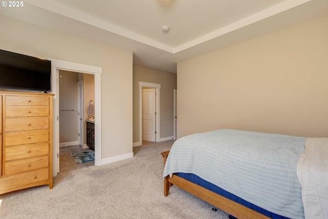 654 Patrol St, Molalla, OR 97038 - bedroom featuring light colored carpet, baseboards, and connected bathroom