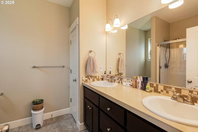 654 Patrol St, Molalla, OR 97038 - full bath with a stall shower, double vanity, and baseboards