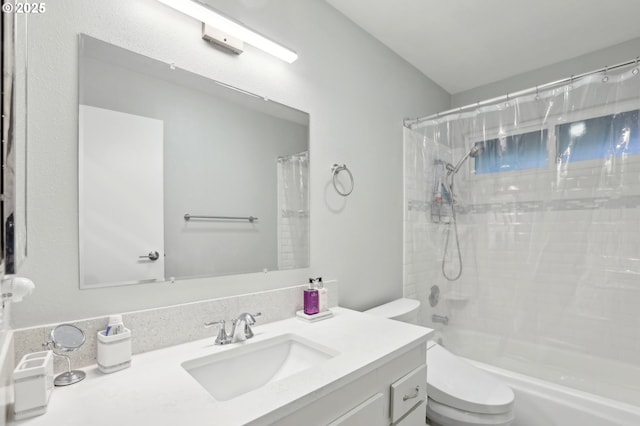 carpeted bedroom featuring lofted ceiling and baseboards