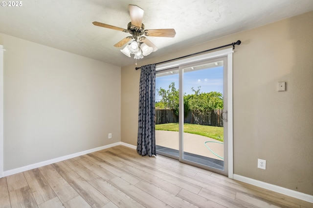 3840 Vista Dr, North Bend, OR 97459 - empty room with light wood finished floors and ceiling fan