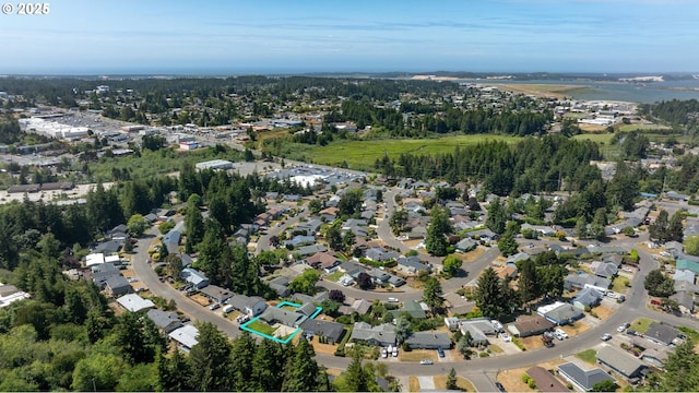 3840 Vista Dr, North Bend, OR 97459 - aerial overview of property's location with property boundaries highlighted and nearby suburban area