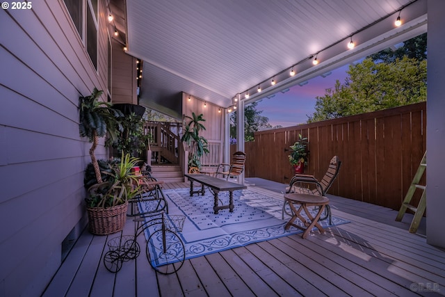 wooden terrace with fence