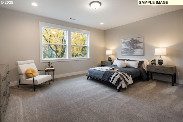 1205 S Mountain Pl, Ridgefield, WA 98642 - carpeted bedroom featuring baseboards, visible vents, and recessed lighting